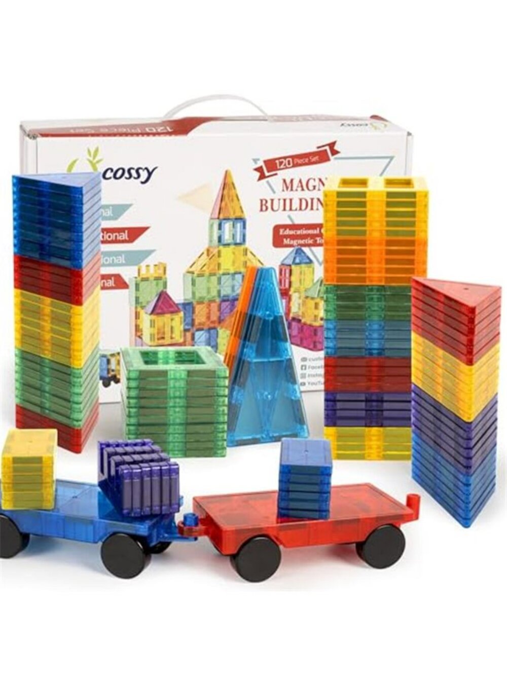 120Pcs Magnetic Tiles Magnetic 3D Building Blocks Set Educational